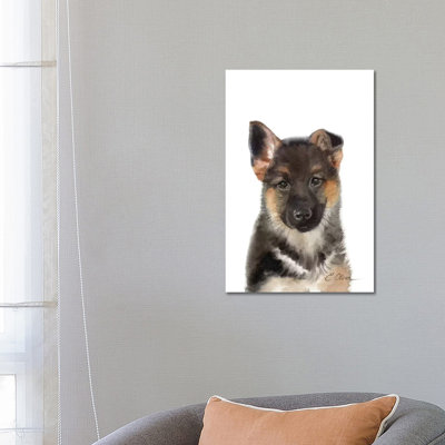 German Shepherd Puppy 1 Piece Wrapped Canvas Painting