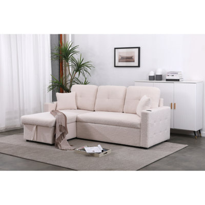 Canapé-lit modulaire avec méridienne avec rangement Lambswool