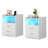 17.7"W 2-Drawers Modern Nightstand With 20-Color RGB Lighting and Motion Sensor-513055378