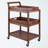 Albert 2 Removable Serving Trays Utility Cart with Wheels in Walnut, 33.27" H X 24.60" W X 15.85" D