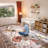 Indoor&Outdoor Washable Area Rug Beige Gorgeous flowers Vintage Low Pile Rug for Living Room Bedroom Wedding Banquet-475388818
