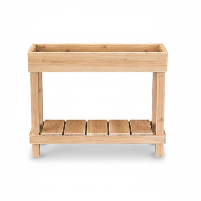 Cedar Grove Raised Garden Planter Box with Lower Storage Shelf