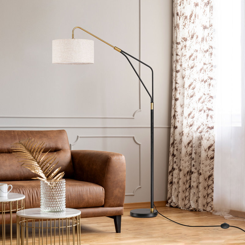 Lampe sur pied arquée 76 po avec télécommande et ampoule incluse