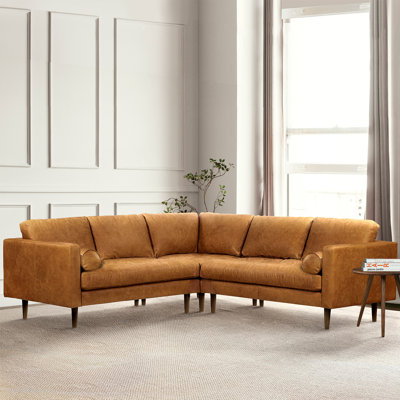 Canapé modulaire en cuir véritable Napa