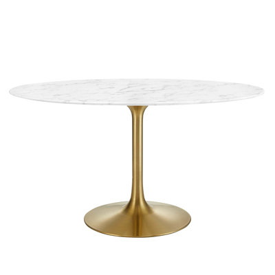 Modway Lippa Oval Artificial Marble Dining Table