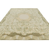 Art Deco Hand Knotted Wool Floral Area Rug
