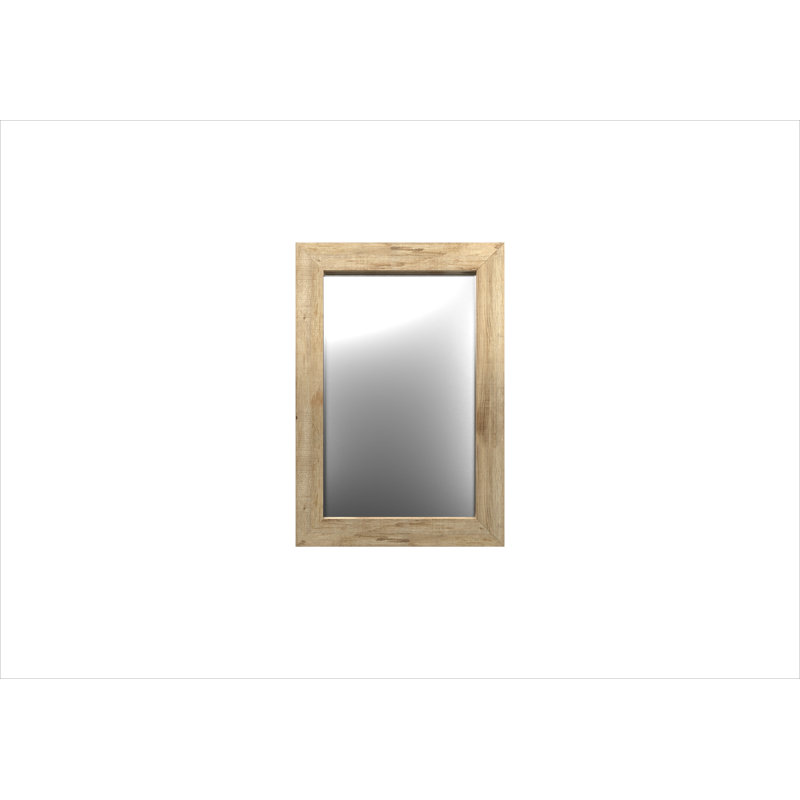 Javeria Wood Flat Wall Mirror, Light Brown, 86cm H x 60cm W
