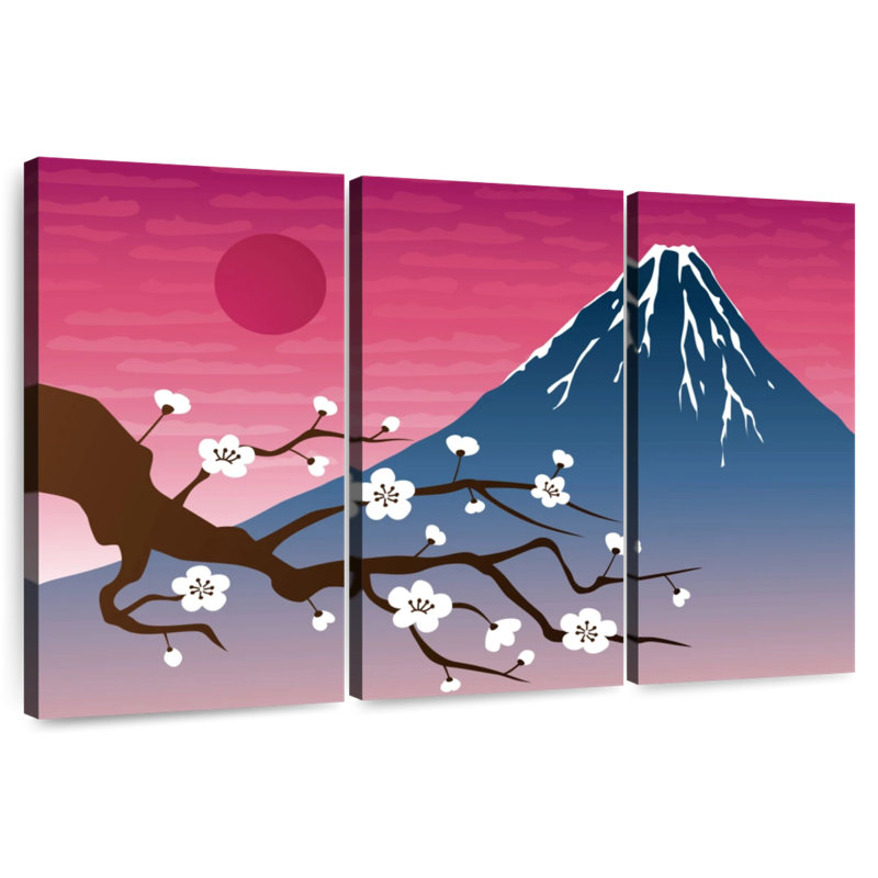 Alvord, Mont Fuji et Sakura, H 36 po x l 57 po