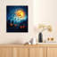 Impression sur toile de citation bleue gothique avec lanternes citrouilles incandescentes, art mural de qualité supérieure pour le salon, 32 x 24 po