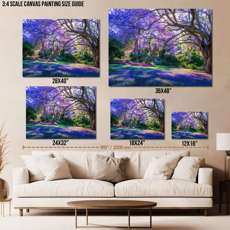 «GUTTATY Spring», art mural sur toile nature, affiche de peinture d'arbre floral pour le salon, la chambre à coucher, images printanières de paysage, grande œuvre d'art prête à être suspendue, 32 po x 48 po