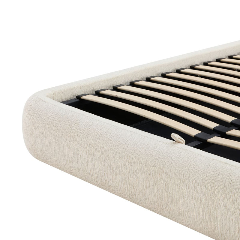 Modern Upholstered Storage Bed with Curved Headboard , Queen