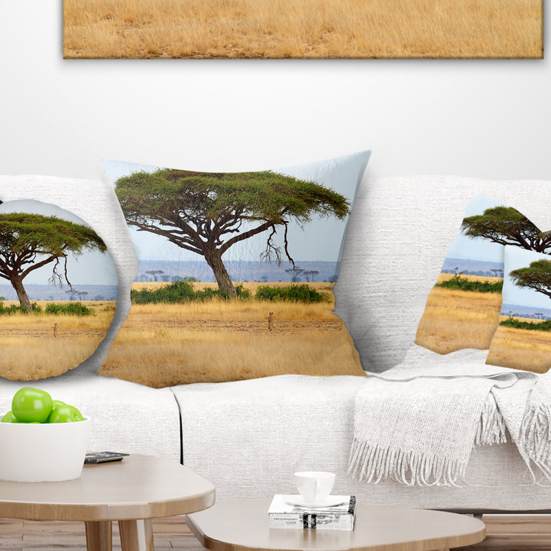 Coussin décoratif à imprimé acadia et guépard en afrique africaine, 16 po x 1 po, Coussin décoratif