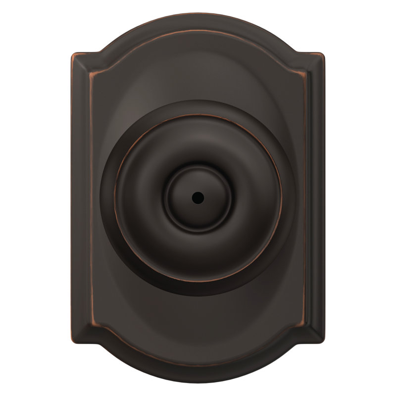 Georgian Privacy Knob with Camelot Trim, Aged Bronze