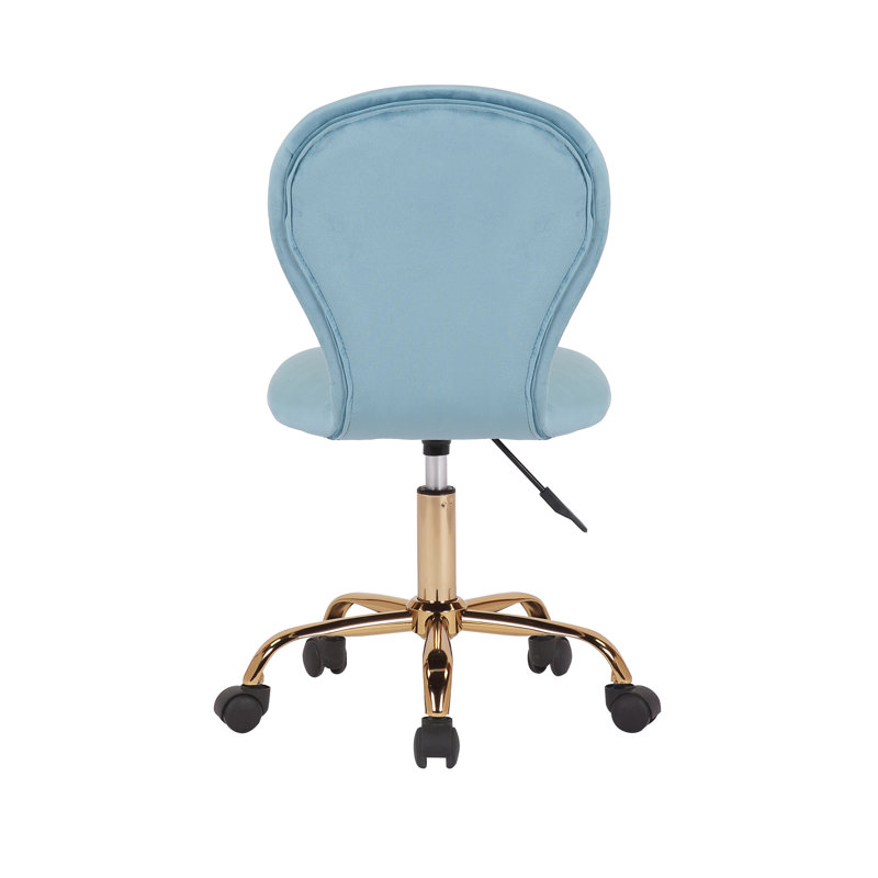 Bohon Velvet Task Chair, Aqua