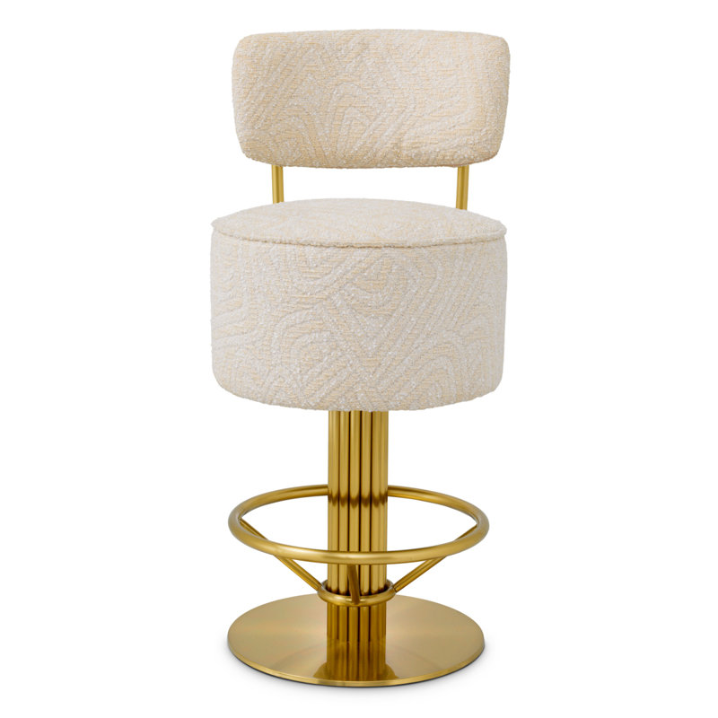 Carleton Upholstered Bar Stool with Metal Frame, Camari Cream, Counter Stool (26.77" Seat Height)
