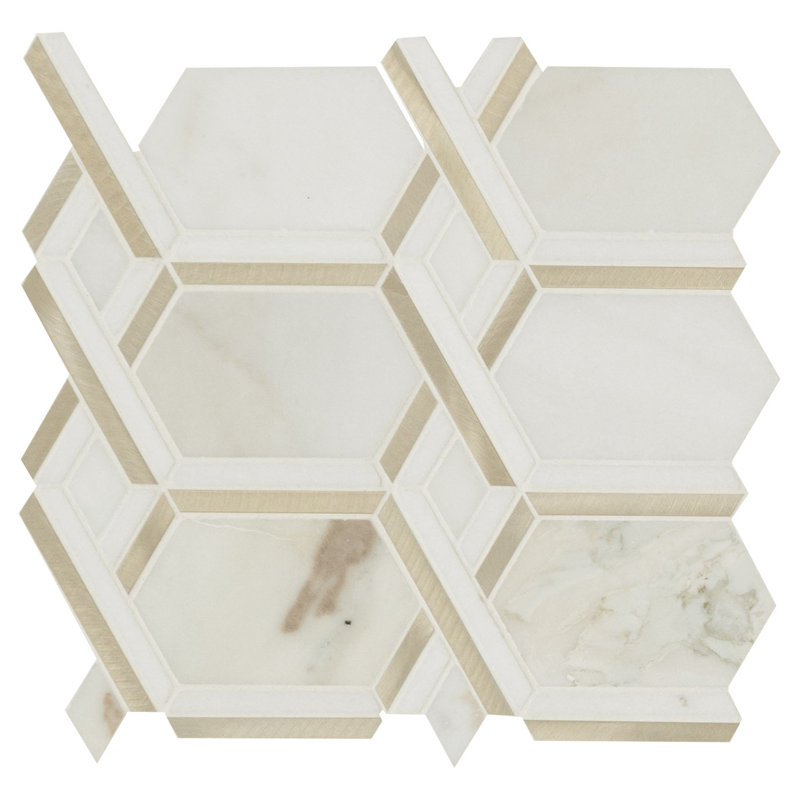Carreau de mosaïque de plancher et de mur en métal et en métal 12 po x 12 po Artemis Solara