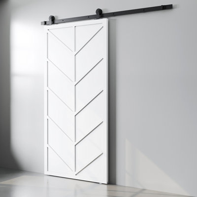 Porte de grange 40 po Urban Woodcraft - blanc