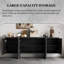 Armoire de rangement et de salon en bois massif Mid-Century moderne minimaliste noir-366810934