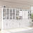 71" H X 126" W Bookcase Cabinet With Glass Doors And Large Storage Drawers(2C+2D+E)-1320462224