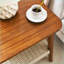 Mid-Century Walnut Coffee Table with Rattan Shelf – Space-Saving Boho Piece for Living Room, Easy to Assemble & Clean