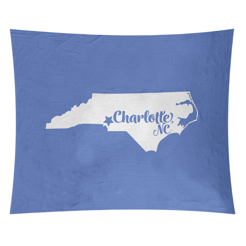 Tapisserie Charlotte, Caroline du Nord, H 27,5 po x l 37,5 po, Bleu