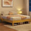 Wooden Platform Bed Frame with Plywood Slats-491681834-491681833