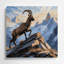Faune, bouquetin gris, art mural en métal-2116345635