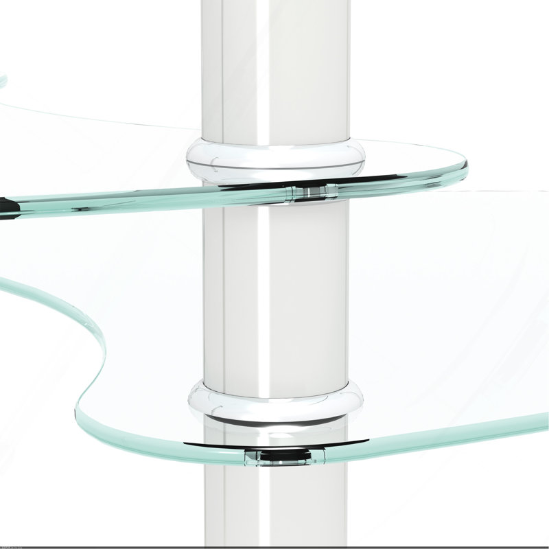 Table basse ovale en verre transparent, Cream