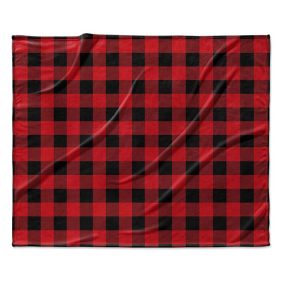 Black And Red Plaid Polyester Comforter