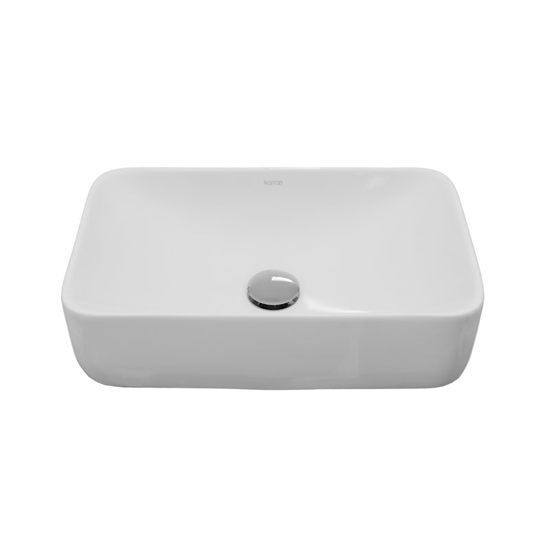 Karran Valera 19 In. Vitreous China Rectangular Vessel Bathroom Sink