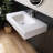 39'' Wall Mounted Bathroom Sink Solid Surface Rectangular Bathroom Sink In White