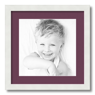 White Wood Matte Picture Frame with Mat