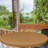 Ebern Designs Abstract Fitted Round Tablecloth Pale Caramel Sand Brown-438250533