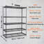 Étagère de rangement réglable à 5 niveaux, capacité de 2 000 lb, étagère de rangement en métal robuste, noire, L 60 po x l 24 po x H 78 po pour garde-manger de cuisine