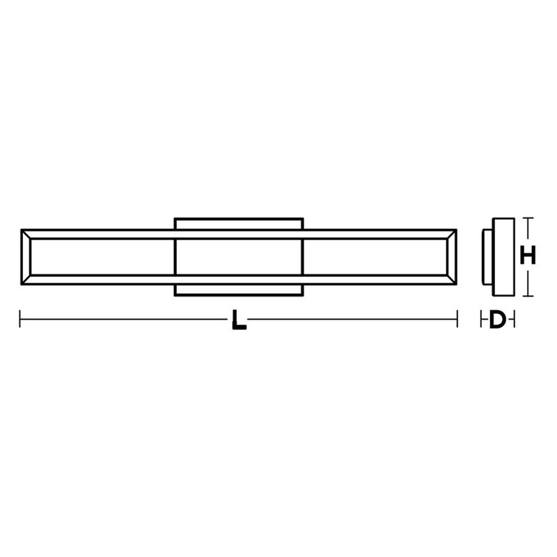 Zola Black Steel LED Vanity Light with White Acrylic Lens, 13.77 in