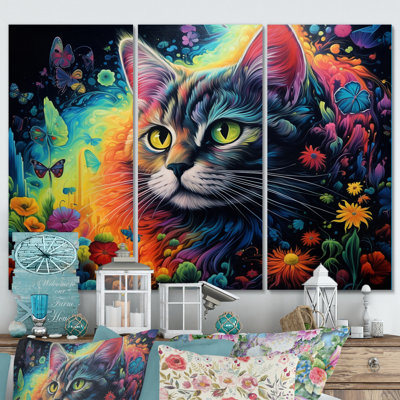 " Portrait Of A Beautiful Gracious Cat " 3 - Pieces