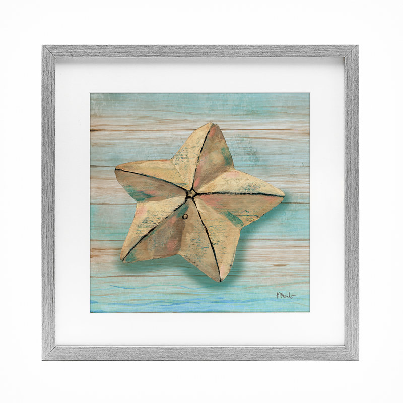 Rustic Coast Teak, reproduction d'art sous verre, conception de Paul Brent, H 16 po x l 16 po, Cadre de ferme gris