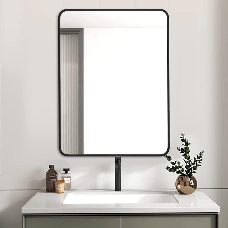 Miroir de salle de bain 24x32in, Noir