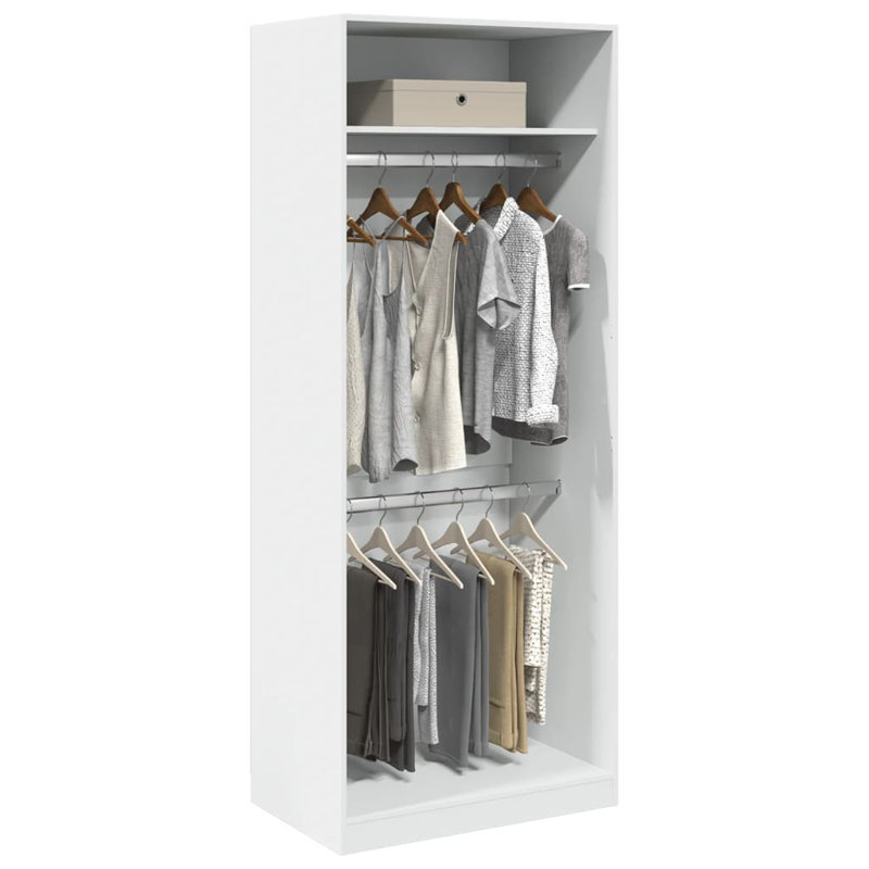 Artressia Manufactured Wood Wardrobe, 80 x 50 x 200 cm, White