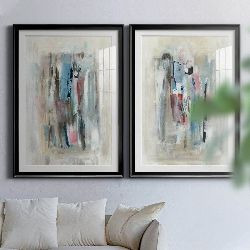 «Rain Shadow I», ensemble de 2 reproductions d'art, H 31,5 po x l 47 po x P 1,5 po, Blanc, H 26,5 po x l 73 po x P 1,5 po