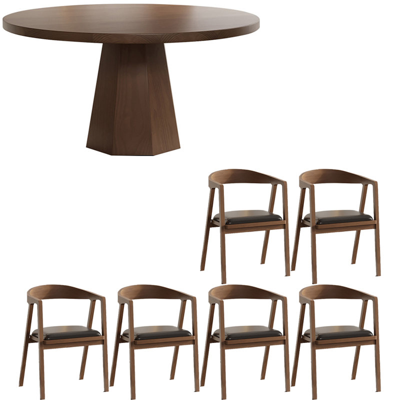 Ensemble de table à manger moderne et simple en bois massif., H 29,5 po x L 51 po x l 51 po