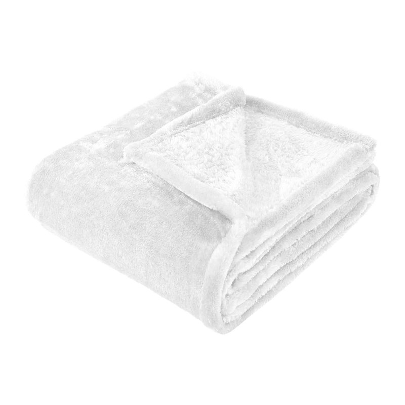 Couverture en molleton moelleux Nile Mills, Jeté XL, Blanc