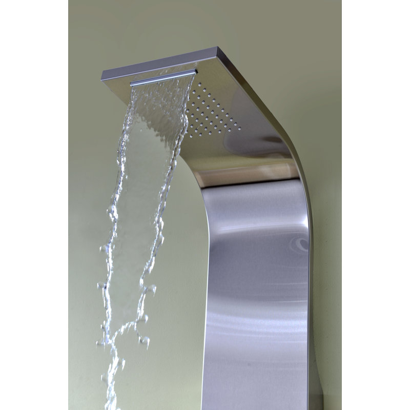 Niagara 64'' Brushed Stainless Steel Shower Panel with Jets