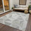 Tapis taupe en polyester tissé à la machine Itzayana-40331018