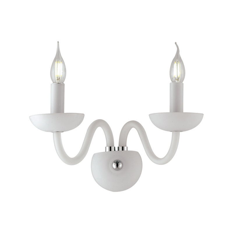 Fernandes Glass Candle Wall Light, White
