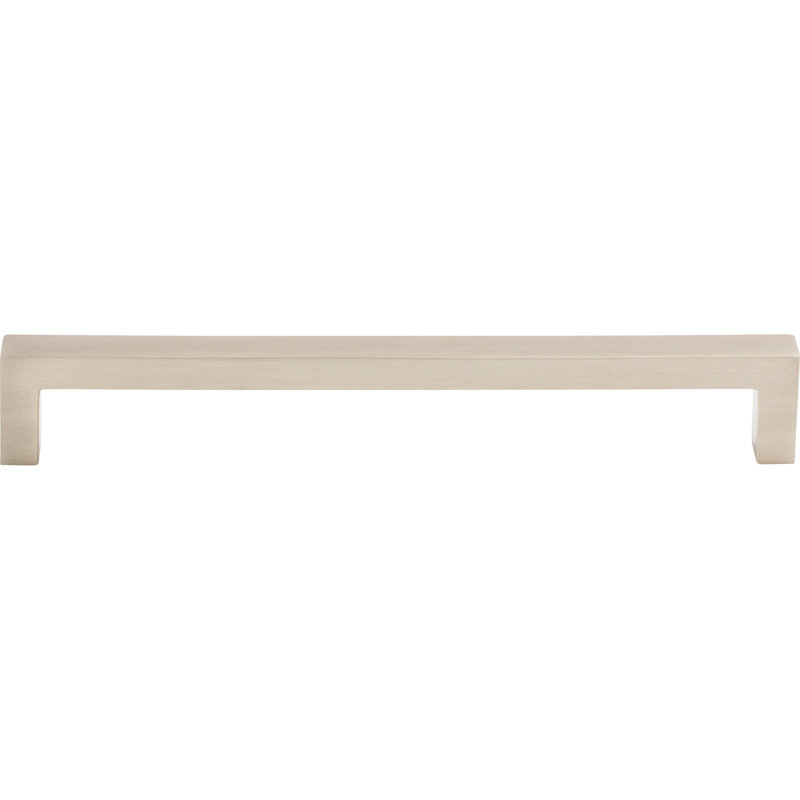 Square Bar pull, 7 9/16" Center to Center, Brushed Satin Nickel