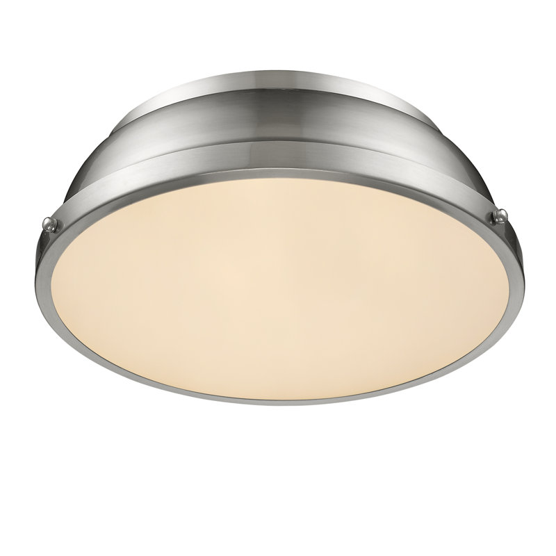 Calico Steel Flush Mount, Pewter, Pewter