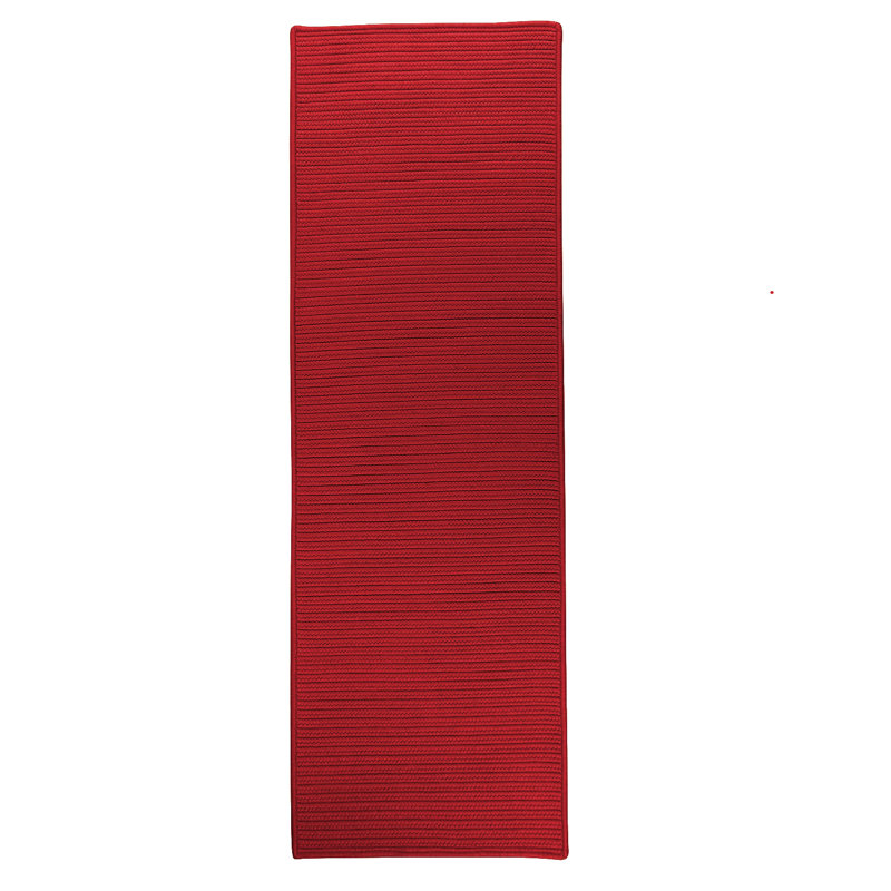 Tapis de couloir rouge tressé Kassidy, Tapis de couloir 2 pi 4 po x 6 pi