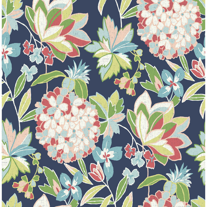 Papier peint fuchsia Valigurian, Bleu