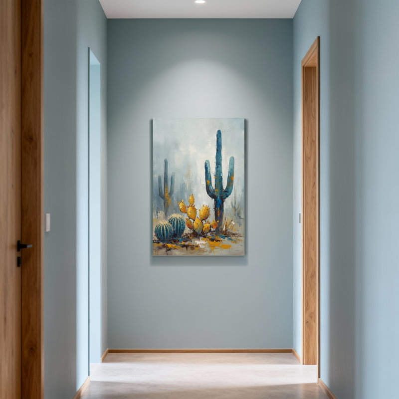 Plantes et fleurs, paysage de cactus du désert, reproduction d'art
